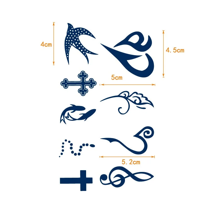 whale/Waves/cross/game over/feather/lotus Flower Tattoo Lasts 15 Days Waterproof Temporary Tattoos Men Flash Tatoo Fake Tattoo