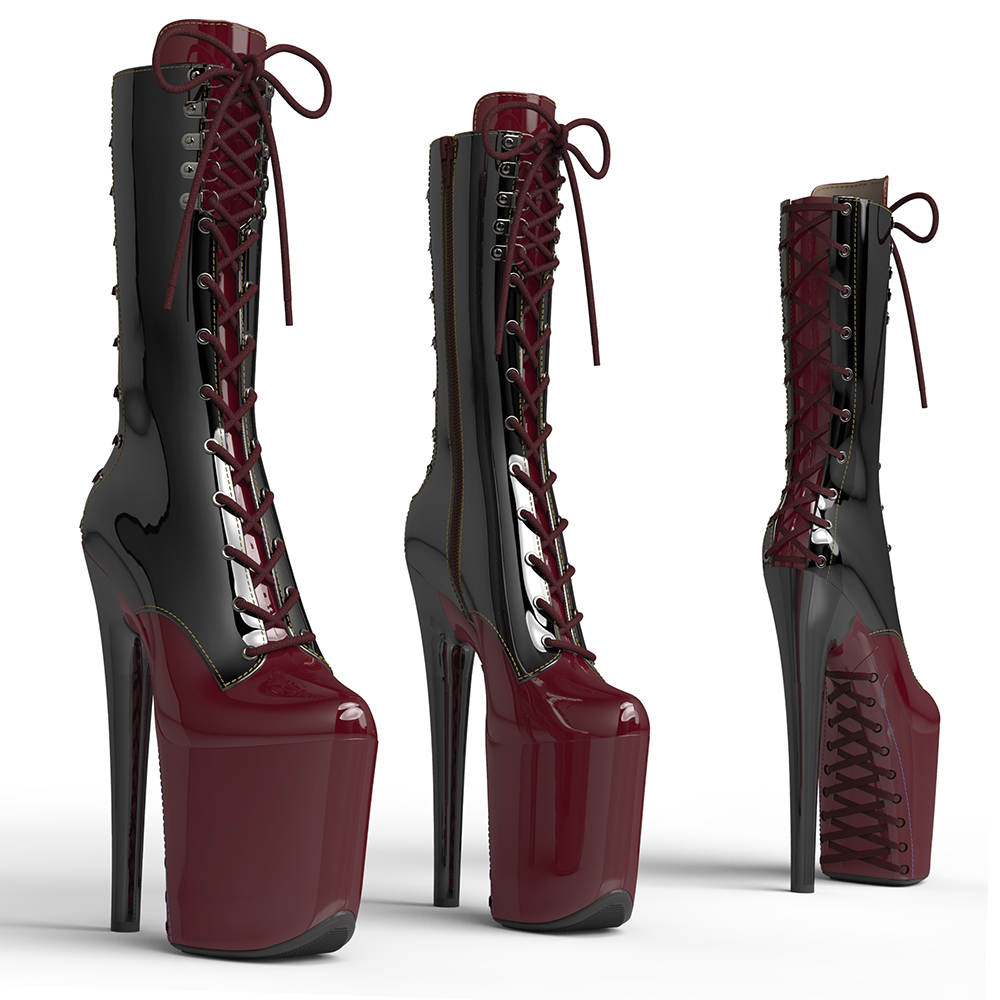 VCshoes 20CM/8inches Patent PU Mix Color Pole Dancing Shoes High Heel Platform Pole Dance Boot