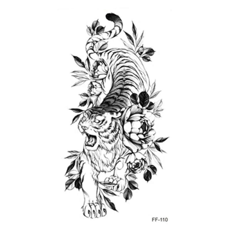 Large Body Art Arm Sleeves Snake Flower Temporary Tattoo Sticker Fast Rock Tattoo Women Waist Bracelet Fake Flash Tatoos Totem