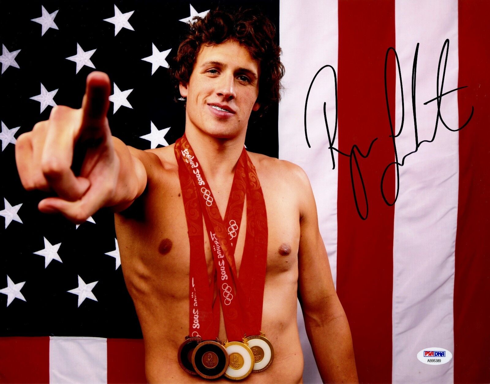 Ryan Lochte Signed 11x14 Photo Poster painting PSA COA USA Olympic Swimming Autograph Beijing RC