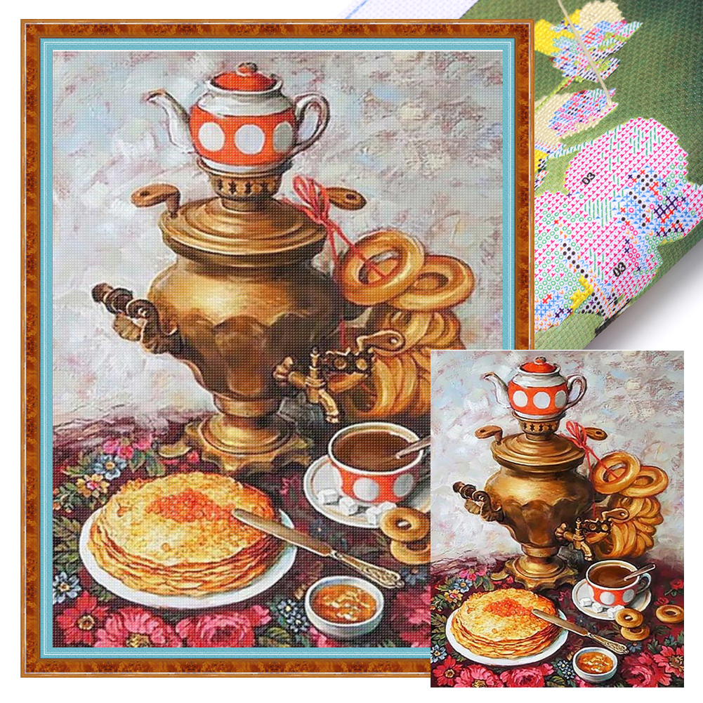 Afternoon Tea Full 11CT Pre-stamped Canvas(40*56cm) Cross Stitch