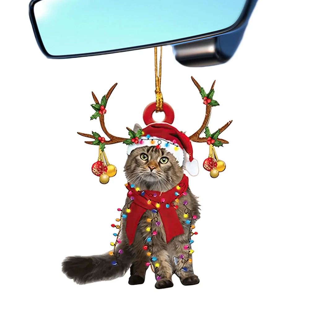 Xmas Tree Hanging Animal Pendants Cute Christmas Decorations for Cat/Dog Lover
