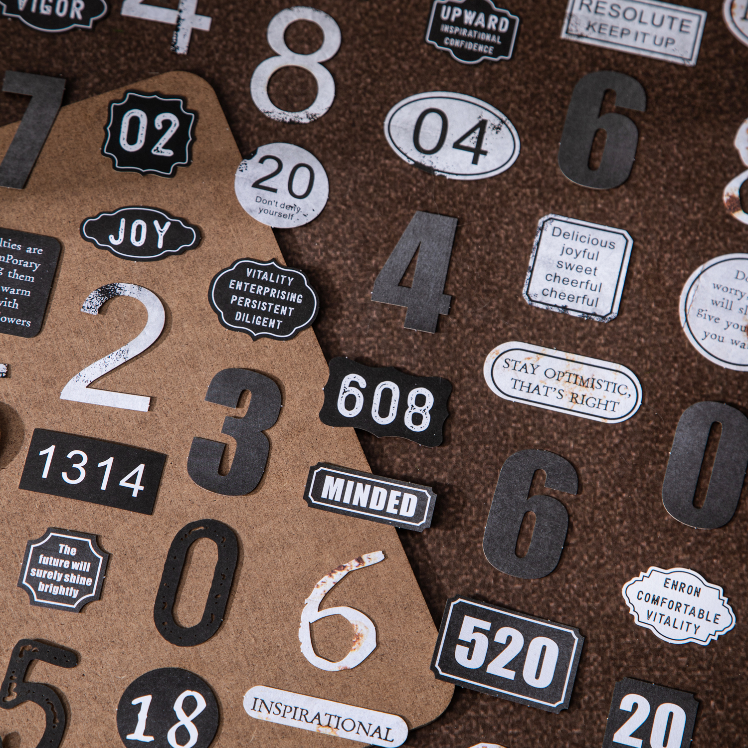 스티커 - 디지털 아카이브 시리즈 빈티지 번호 라벨