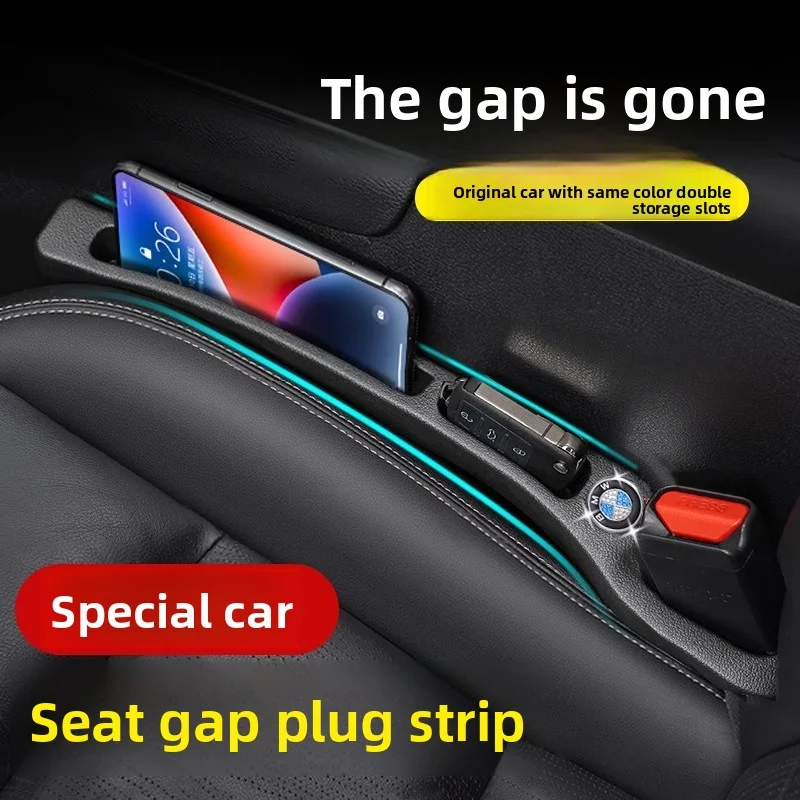 Diamond Pattern Car Seat Gap Filler with Double-Slot Leak-Proof Strip Interior Kits for Edge Filling and Storage