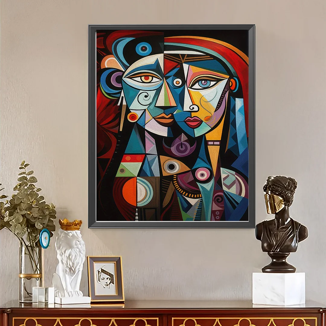 DIY Abstract Figures Paint by Numbers Kits Drawing Paintwork on Canvas 15.75x19.69inch Without Frame Canvas Oil Painting Number Painting for Beginners Adults Gift Home Wall Decor
