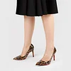 Women's 90mm Middle Heels Pointy Toe Red Bottom Pumps Gradient Color Patent