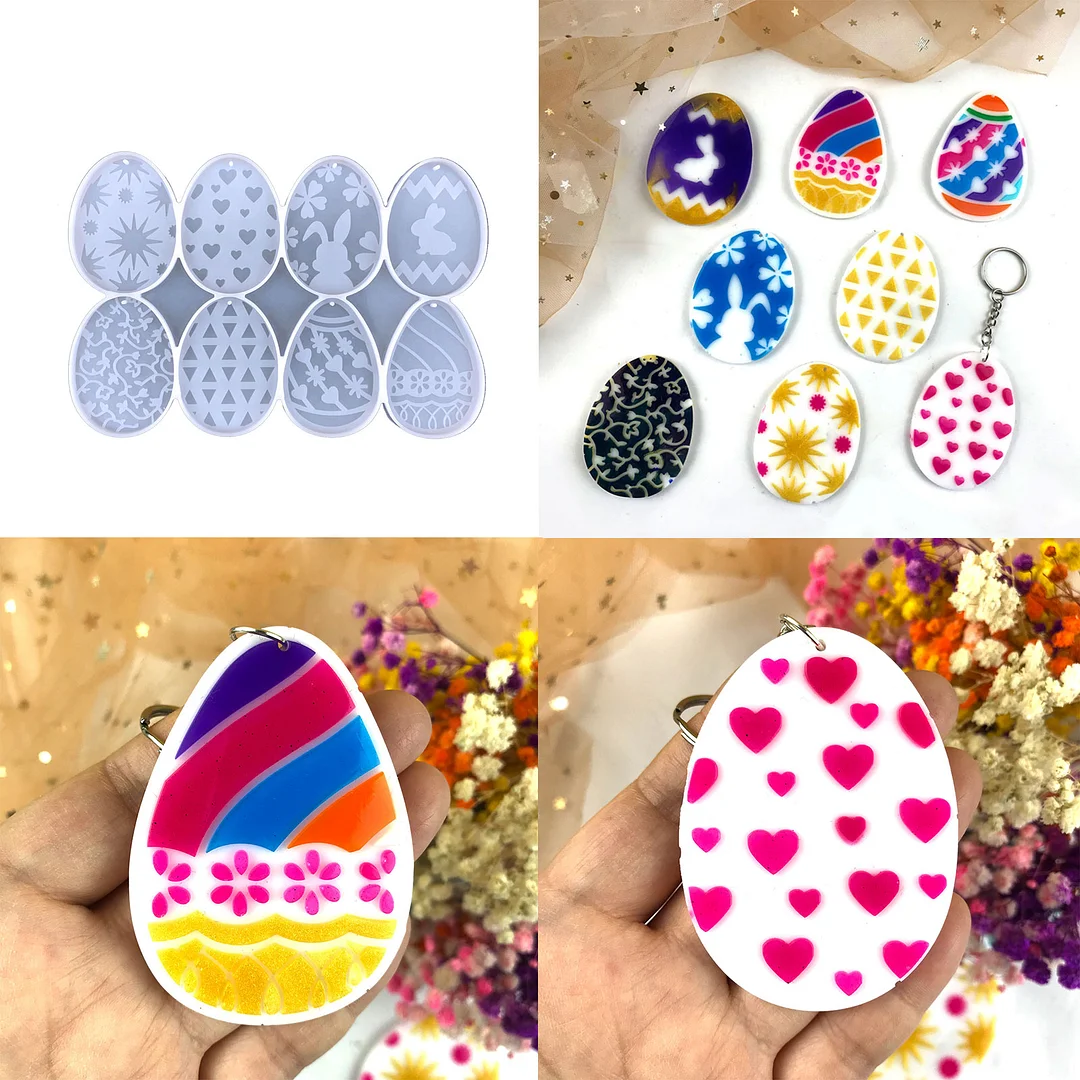 Easter Egg Silicone Resin Mold for Keychain