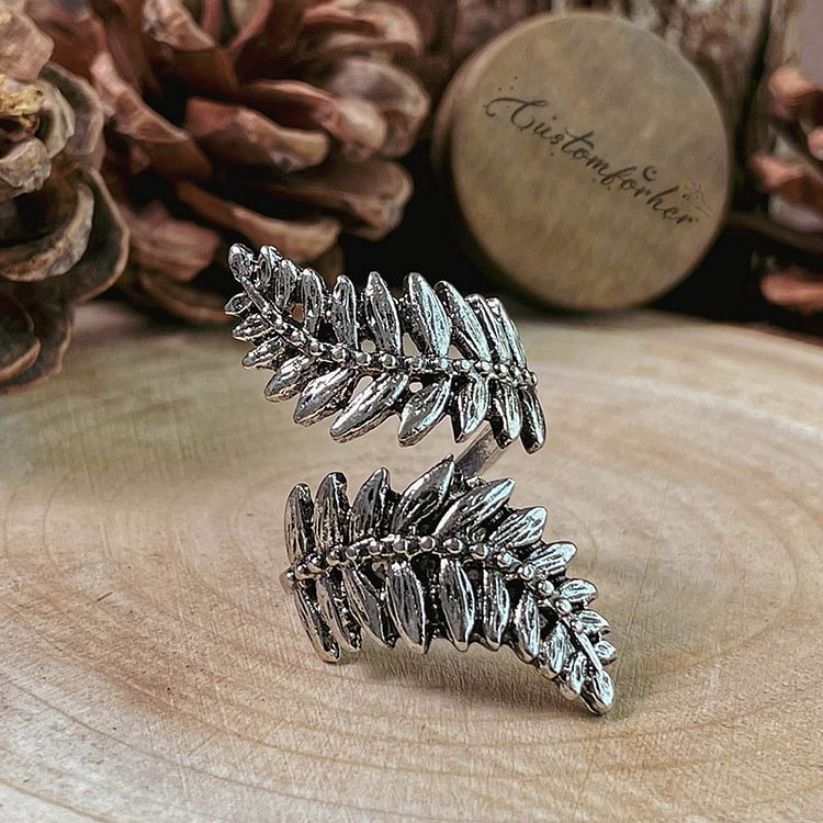 Bohemian Silver Fern Leaf Knuckle Ring