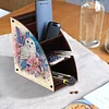 DIY Diamond Painting Kit Triangle Shaped Organizer Box Butterfly Lily Wooden Box