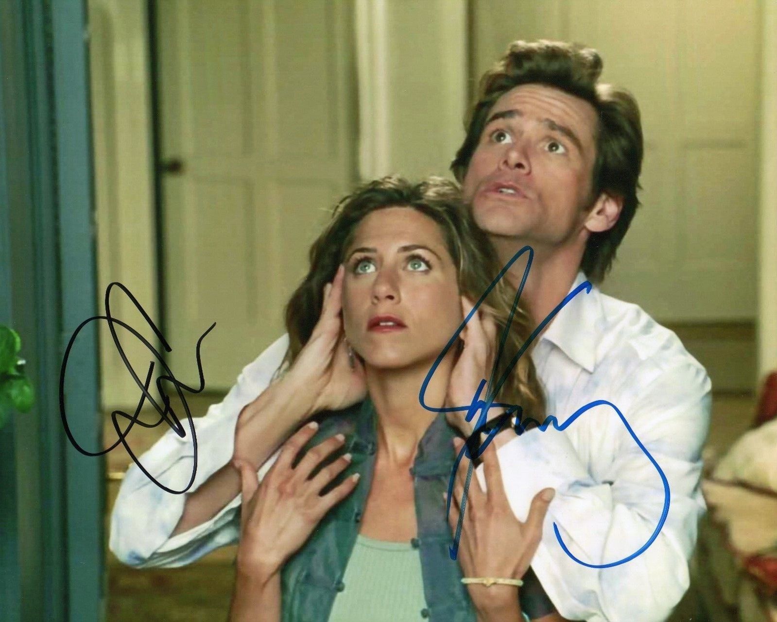 JIM CARREY & JENNIFER ANISTON AUTOGRAPHED SIGNED A4 PP POSTER Photo Poster painting PRINT