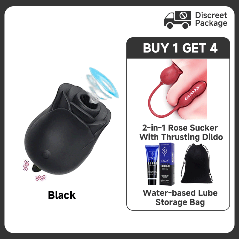 Rends Rose Toy 2 In 1 Tongue Licking Vibrator And Clitoral Stimulator