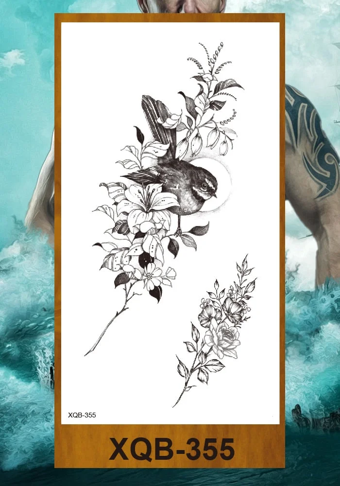 Temporary Tattoo Stickers Woman Girl Arm Chest Neck Ankle Fake Tatoo Flower Cute Flower Fox Owl Elephant Deer Horse Hummingbird