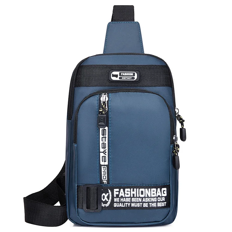 Men Chest Bag Adjustable Crossbody Bags for Hiking Mountaineering (Light Blue)