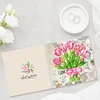 8pcs/set  DIY Postcards Flower Diamond Painting Greeting Card Includes Envelope