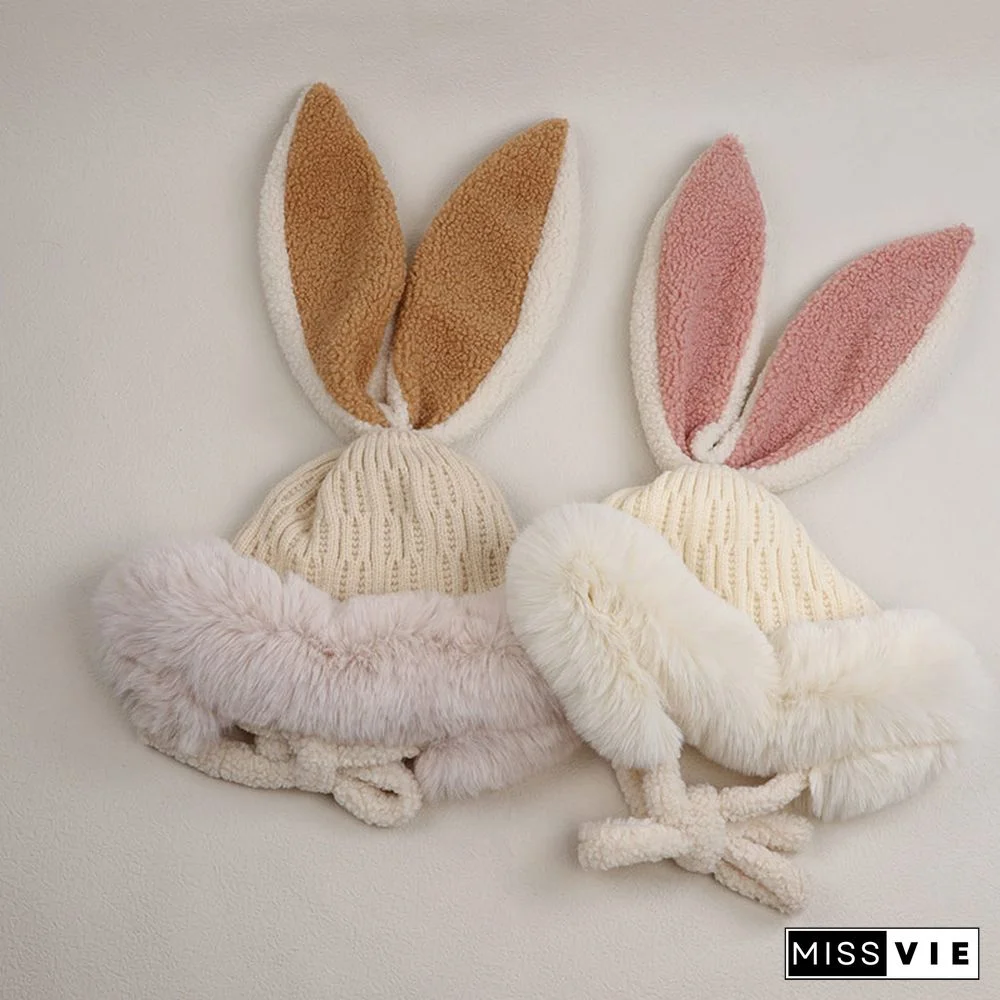 Cartoon Bunny Ears Fleece Hat