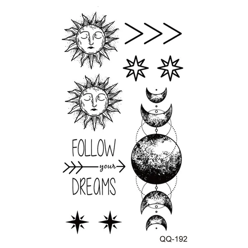 Tattoo Sticker Clock Skull Temporary Sleeve Tattoo Waterproof Sexy Body Art Fashion