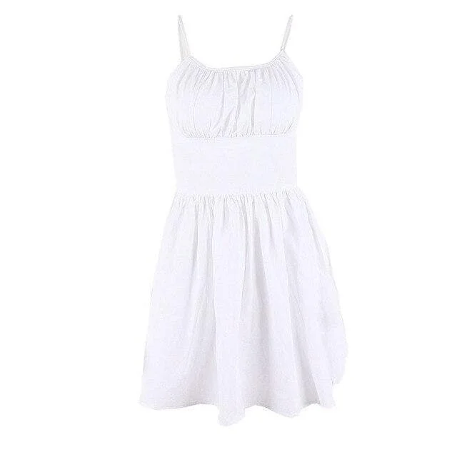 Dark Academia Sweet Vintage White Corset Dress DK071