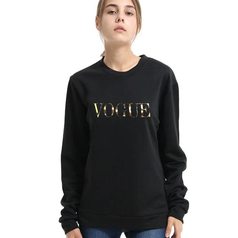 2021 New VOGUE Women Printed  Sweatshirt Long Sleeve O Neck Jumper Pullover Tops Autumn Winter Femme Loose pullover Hoodies