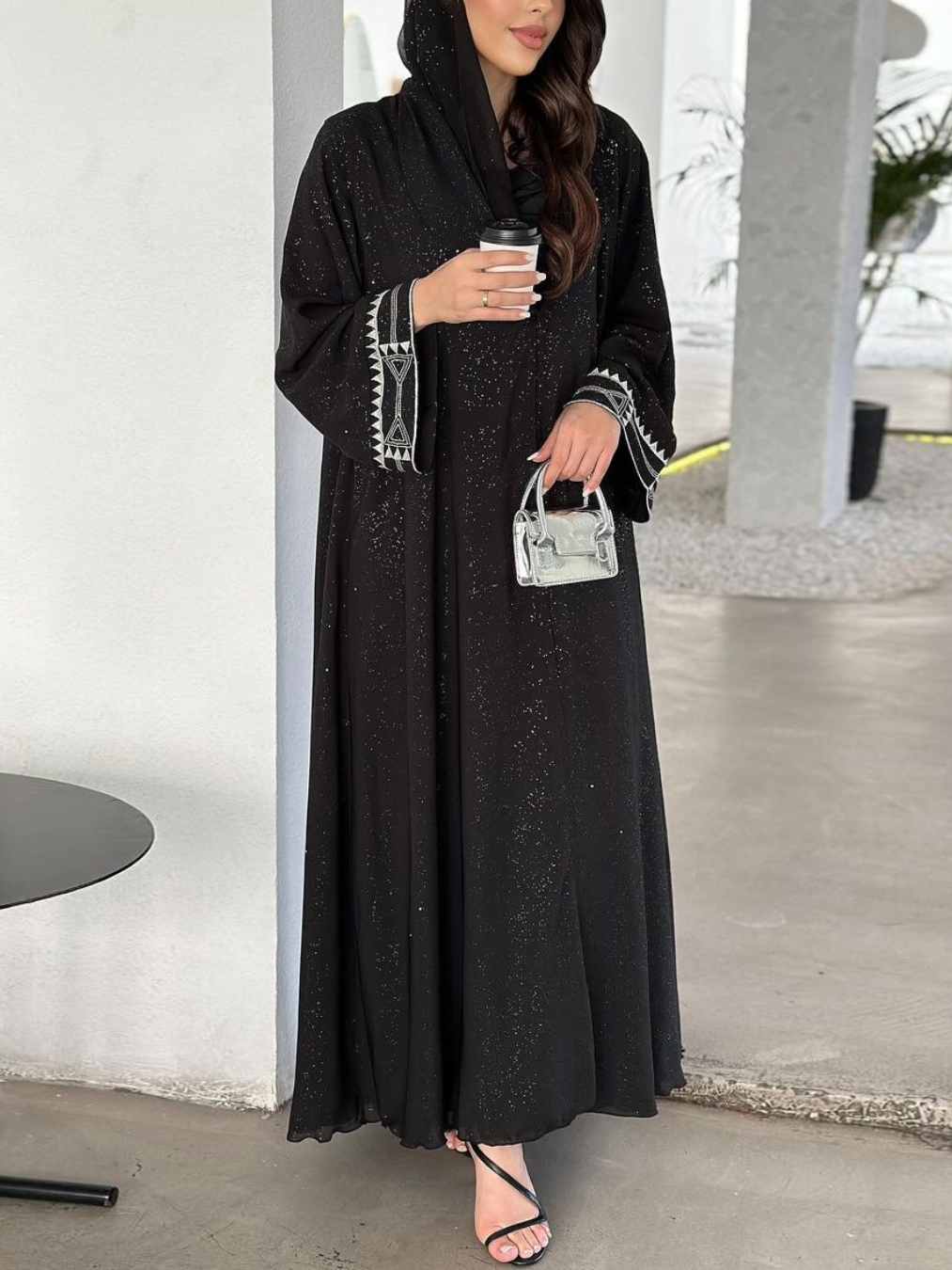 Stylish Bright Diamond Embroidery Embellished Cardigan Robe | Oxredo Shop Ramadan Sale