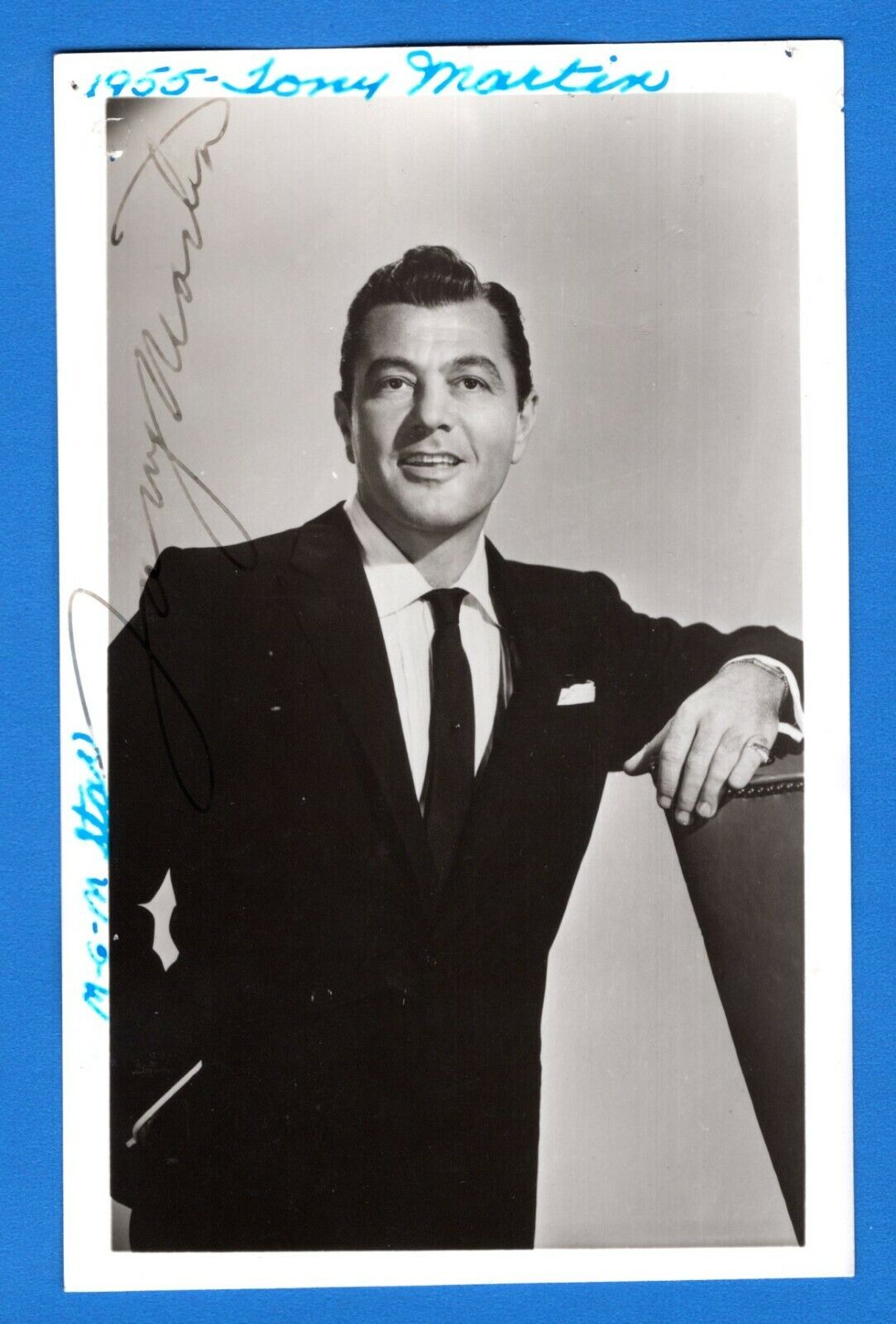 Tony Martin Actor Singer Hand Signed Autograph 3.5x5.5 Vintage Photo Poster painting Postcard