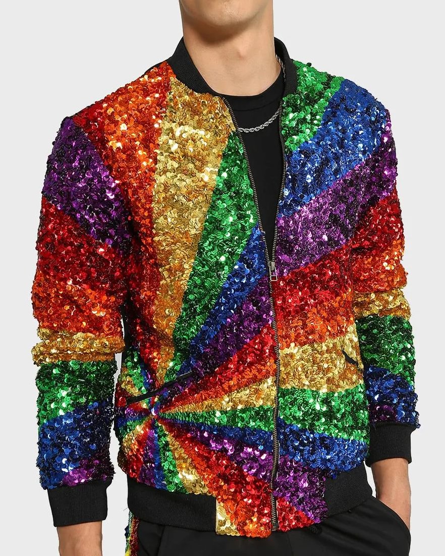 rainbow sequin jacket