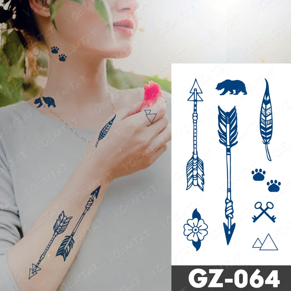 Juice Lasting Waterproof Temporary Tattoo Stickers Starry Sky Moon Flower Rose Flash Tattoos Woman Arm Ink Body Art Fake Tatto