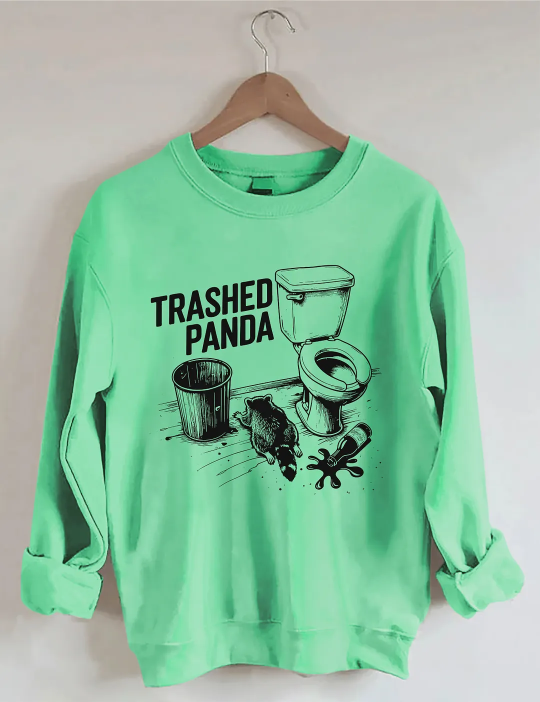 Trashed Panda Funny Drunk Raccoon Sweatshirt