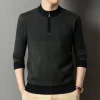 Jacquard half turtleneck thick warm casual sweater