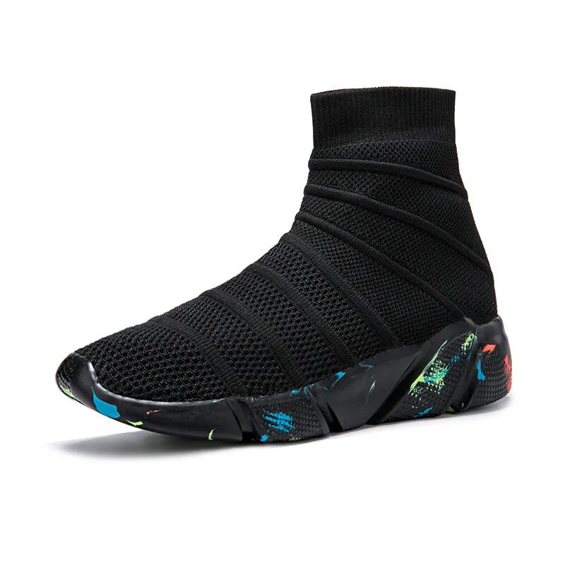 MWY Mens Shoes Casual Warm Stretch Socks Sneakers Zapatos De Hombre Non Slip Mens Trainers Outdoor Walking Shoes Plus Size