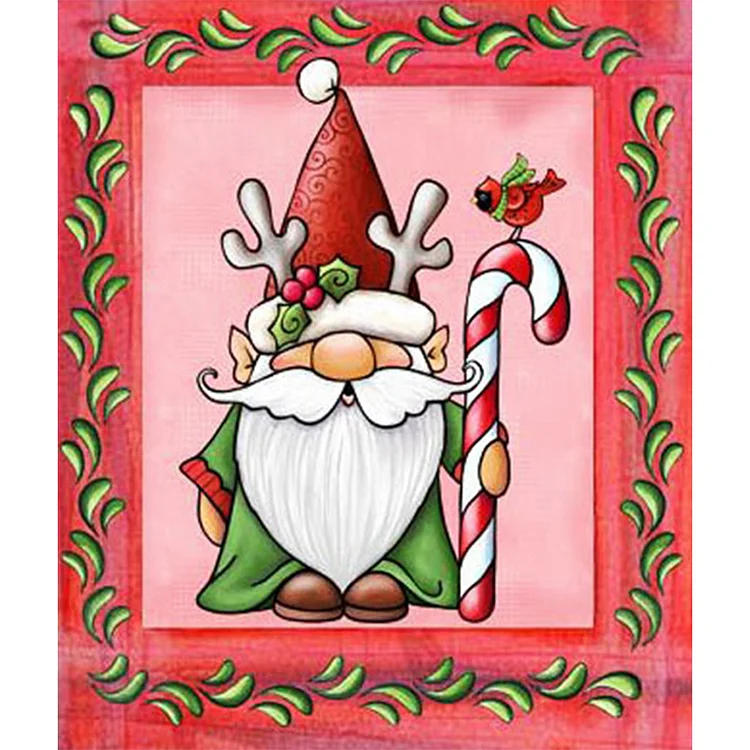 【Huacan Brand】Christmas Candy Gnome 11CT Stamped Cross Stitch 40*45CM