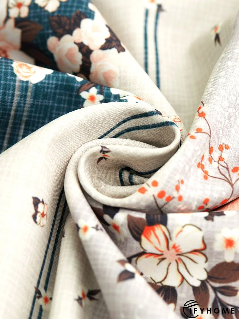 Casual Floral Three Quarter V Neck Printed Top | IFYHOME