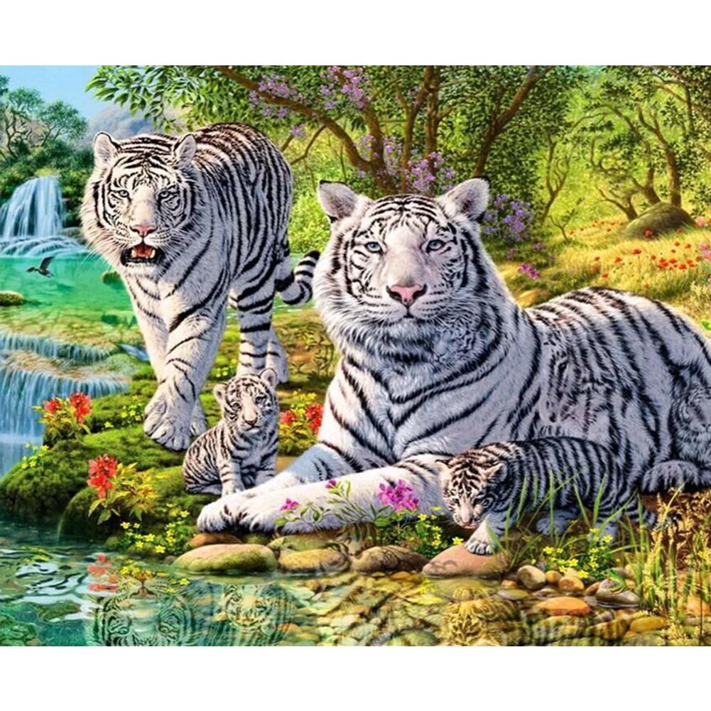

40x50cm - Paint By Numbers Tiger Flower, 501 Original