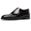 Handmade Mens Black Genuine Leather Oxford Dress Shoes