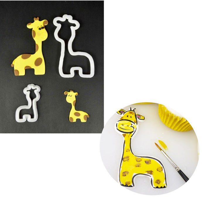 2Pcs Animal Giraffe Cutter Sugarcraft Fondant Cookies Pastry Mould