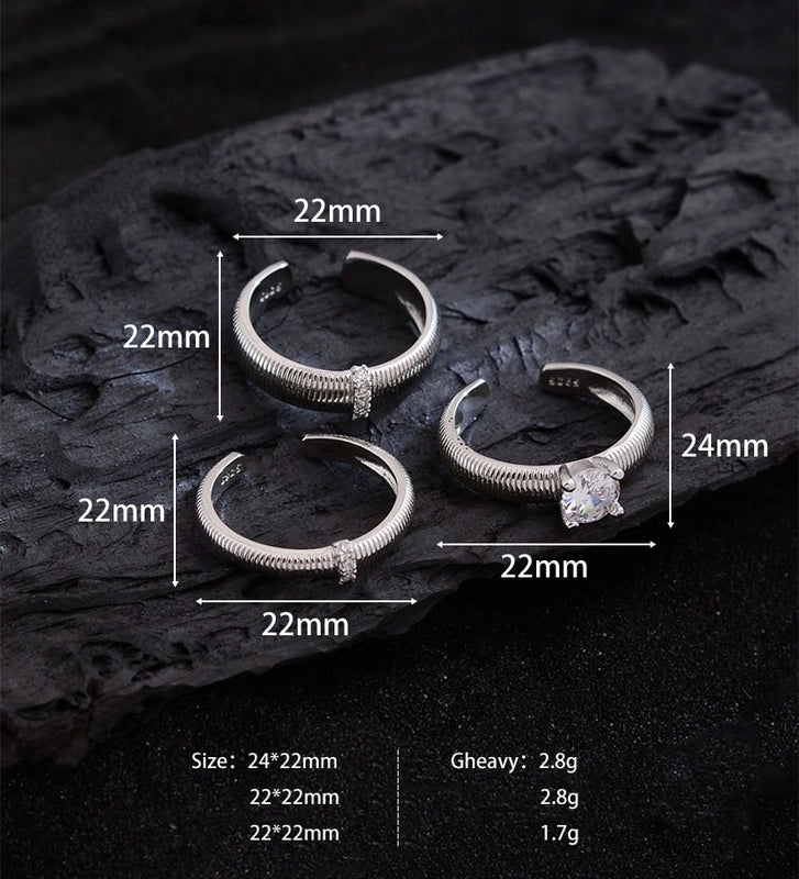 Elegant Hip-Hop Streetwear Geometric Copper Women’s Open Rings