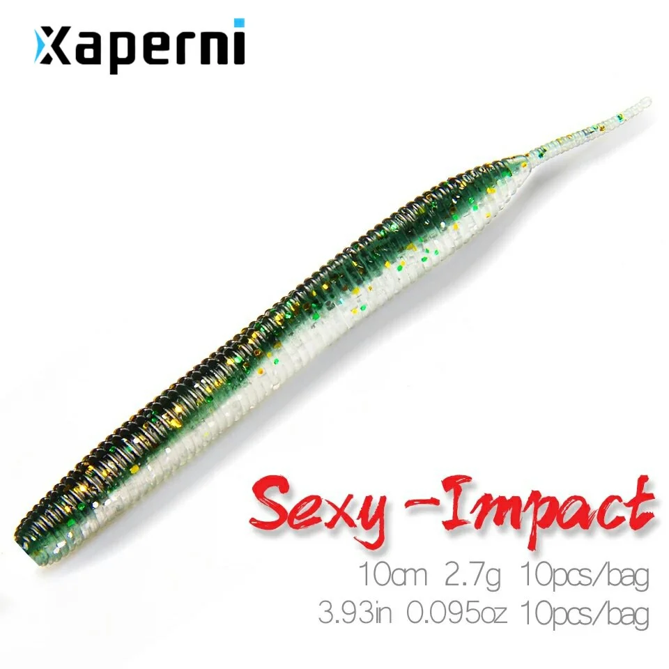 Xaperni sexy impact Soft Lures 10cm 2.7g Fishing Artificial Silicone Bass Pike Minnow Swimbait Jigging Plastic Baits