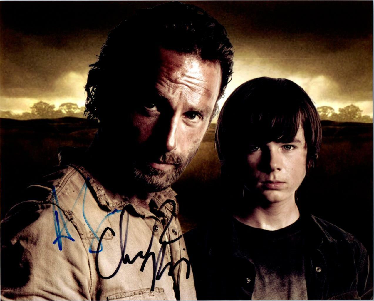 Chandler Riggs Andrew Lincoln autographed 8x10 Picture signed Photo Poster painting and COA