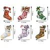(US Local)6pcs Xmas Stockings  DIY Diamond Art Pendant Wall Door Decoration