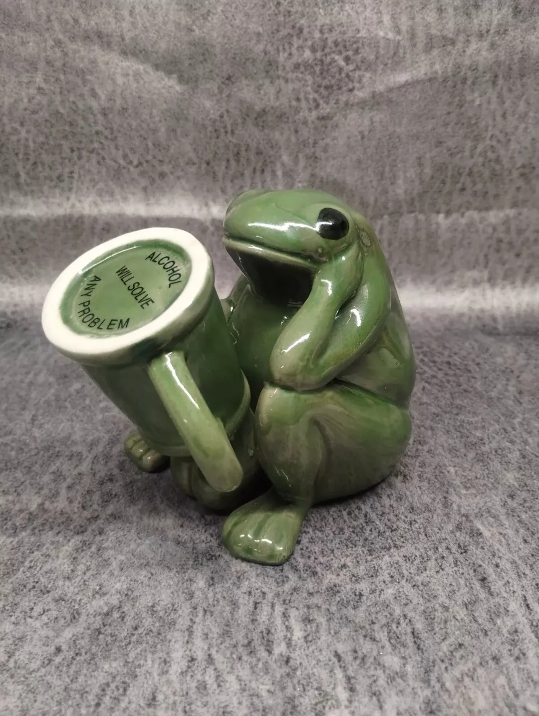 Antique Ceramic Naughty Frog Shot Glass Holder