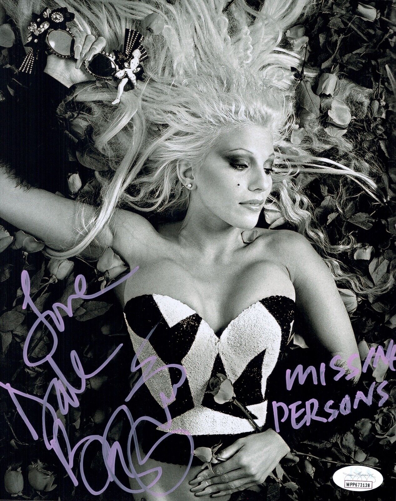 DALE BOZZIO Signed 8x10 Photo Poster painting MISSING PERSONS Lead Singer Autograph JSA COA WPP