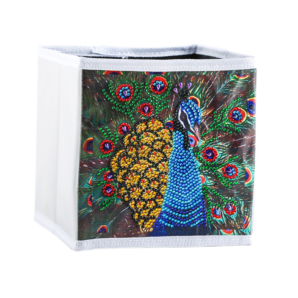 

Peacock Folding Storage Container - 5D DIY Craft Storage Box, 501 Original