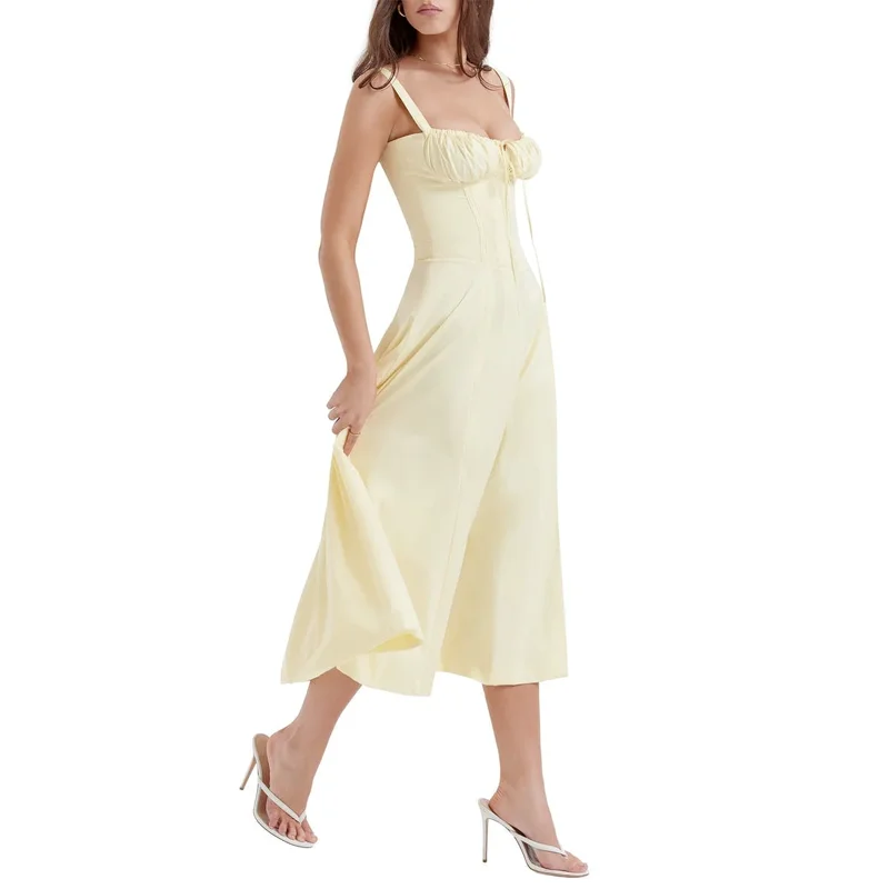 Floral Bustier Midriff Waist Shaper Dress