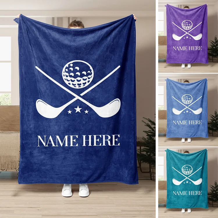 Personalized Golf Blanket, Custom Name Number Soft Cozy Blankets | BKKid366