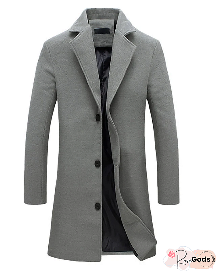 Men's Woolen Coat Large Size Slim Long Trench Coat Fashion Slim Wild Men's Jacket
