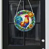 Diamond Painting Acrylic Stained Glass Rooster Hanging Pendant