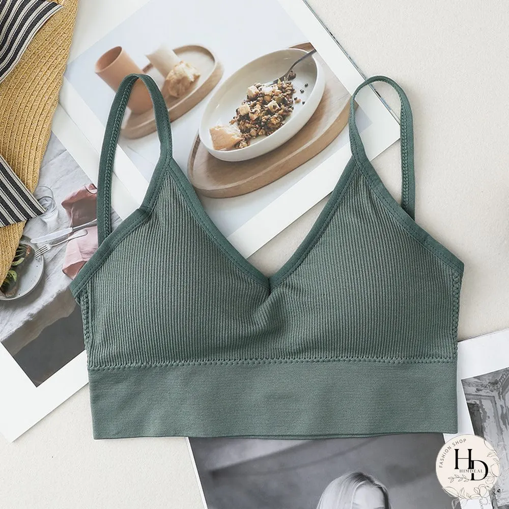 Womens Seamless Bras for Deep Neck Steel Ring Underwear Detachable Vest Sports Short Top