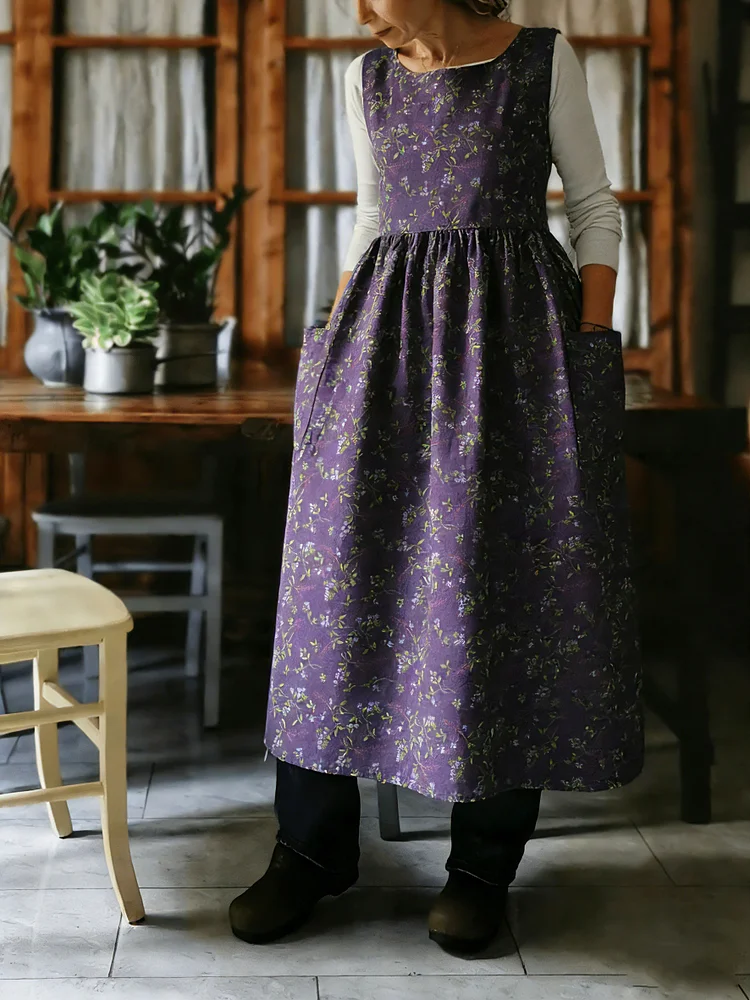 Floral Print Apron