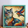 Cat And Bird-11CT Stamped Cross Stitch 40*40cm/15.75*15.75in tapestrymarket