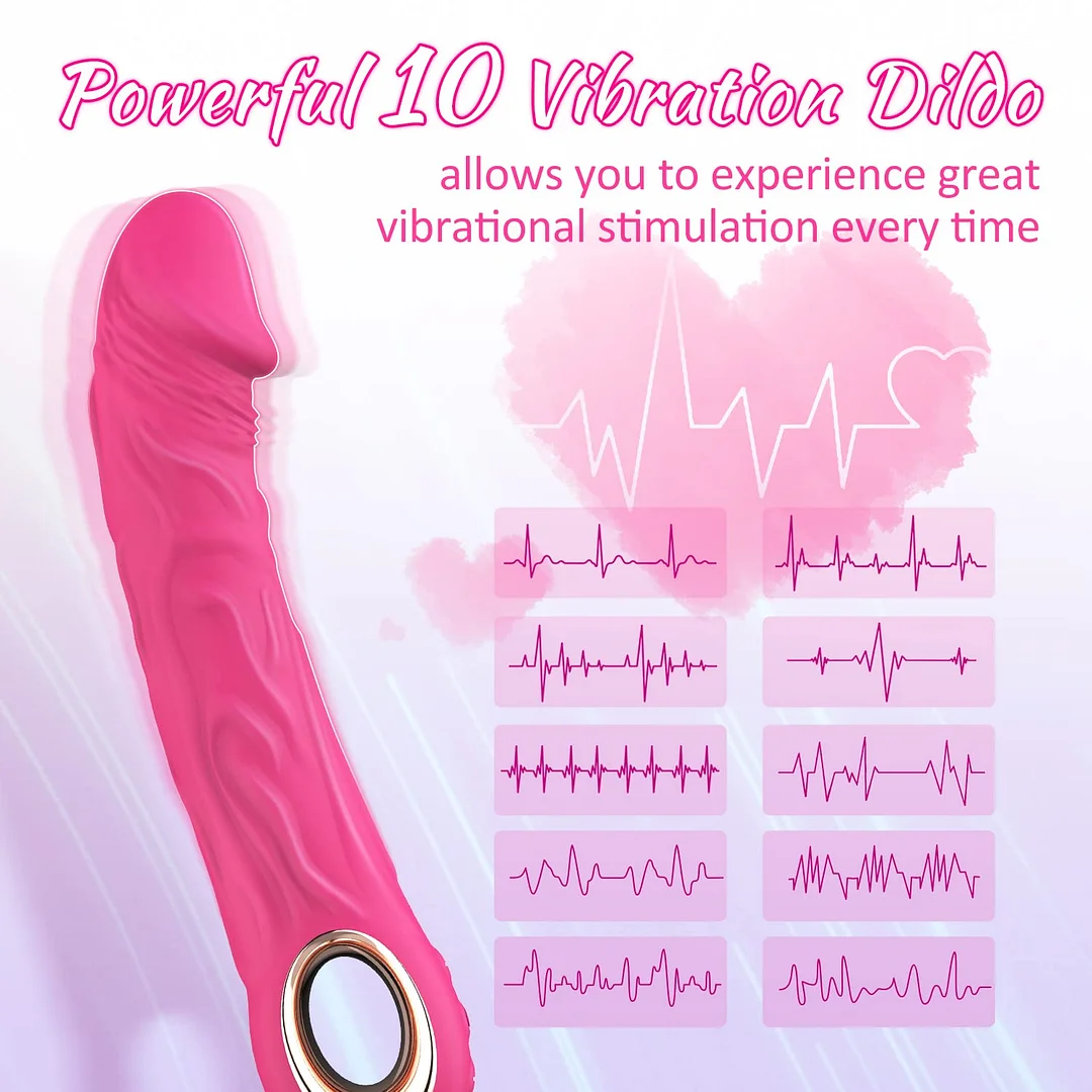 10 Vibration Mode Realistic Dildo Vibrator for Deep G-spot and Anal Stimulation