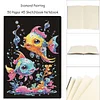 Cute Animal 5D Diamond Painting Notebook Diamond Art Diary Book Kits (Fish)